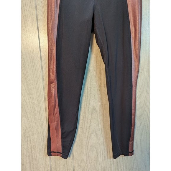 Athleta Salutation Colorblock Asym Powervita Leggings Size Small Copper Black - Picture 3 of 12